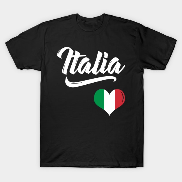 Italia Flag Heart Love Italy Italian Italiano T-Shirt by E